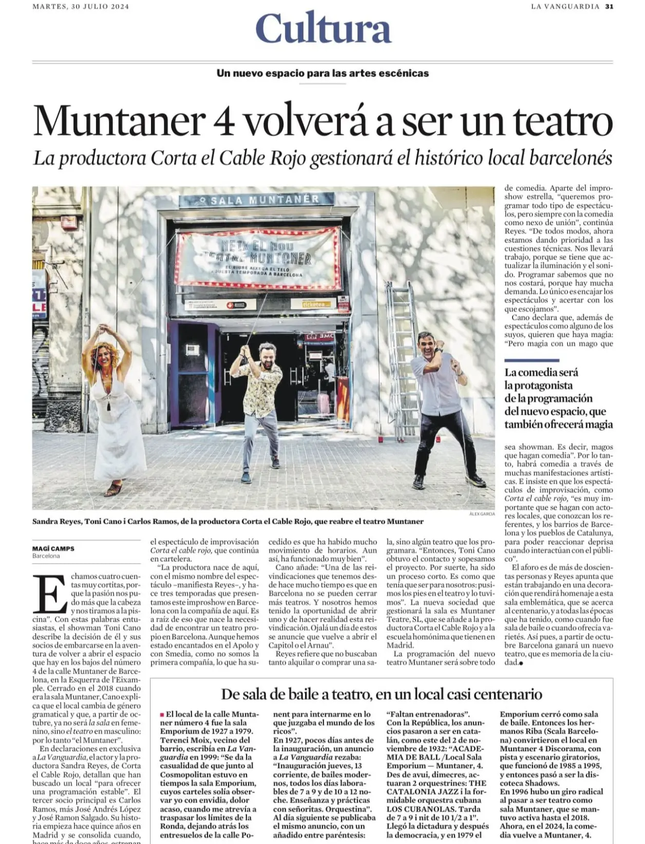 Portada a La Vanguardia